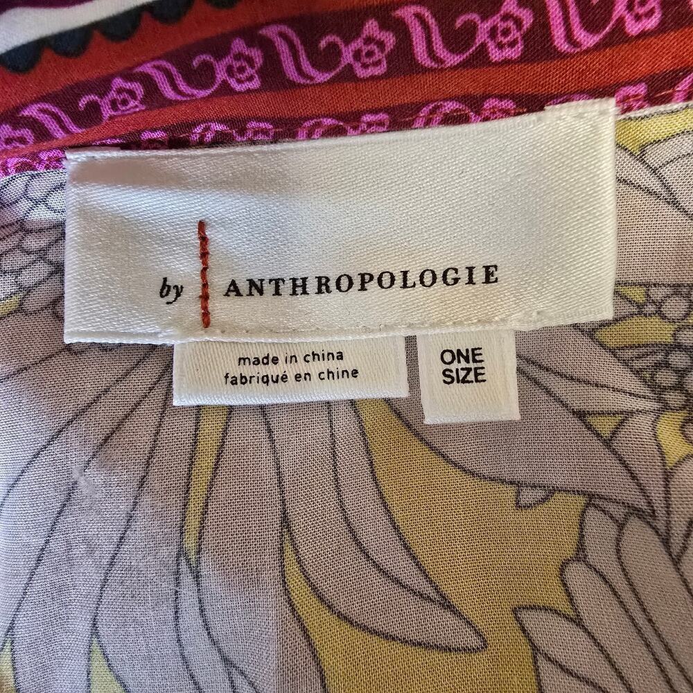 Anthropologie Floral Vibrant Cropped Tie Front Kimono - Picture 6 of 12